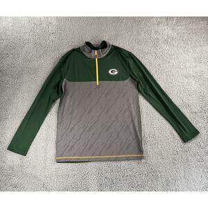 NFL‎ Team Apparel Green Bay Packers Pullover Mens Medium Quarter Zip Tx3 Cool